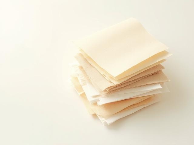 繊細な質感と色合いを持つ、手漉き和紙の積み重ね