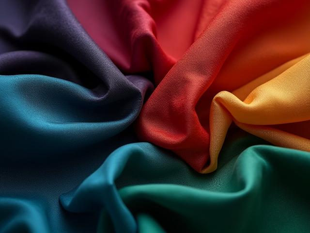 鮮やかに染色された、天然染料による布地