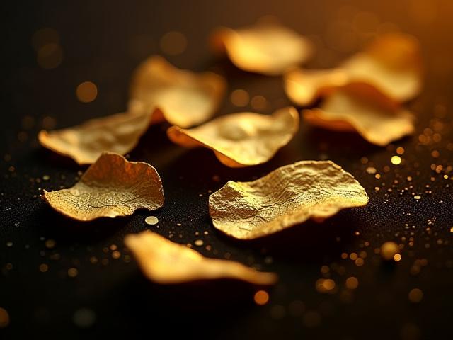 京都の職人によって作られた金箔が繊細に広がる様子